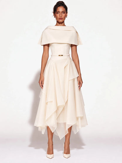 Elodie Asymmetrical Hem Midi Dress
