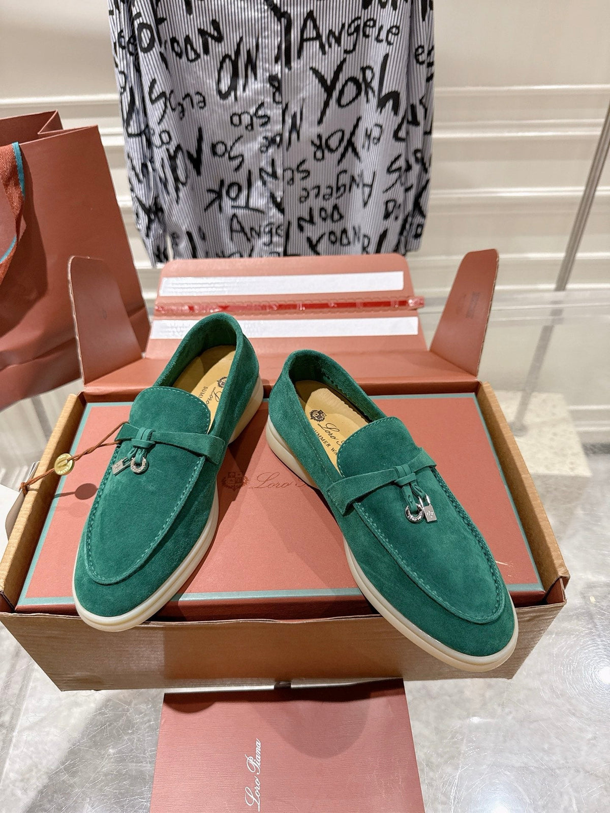 LP Summer Charms Walk Loafers Deep Green Suede 565857