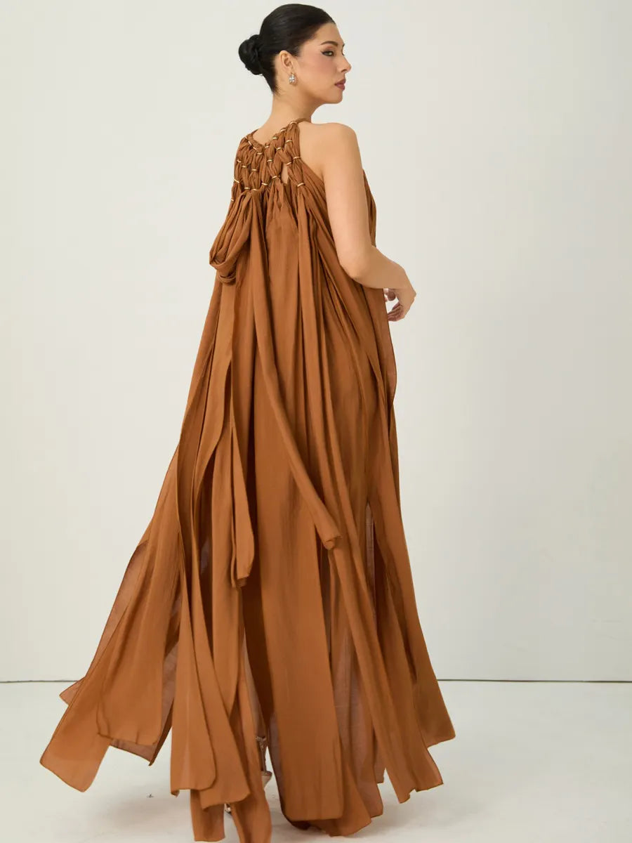 Valentina Knotted Draped Maxi Dress