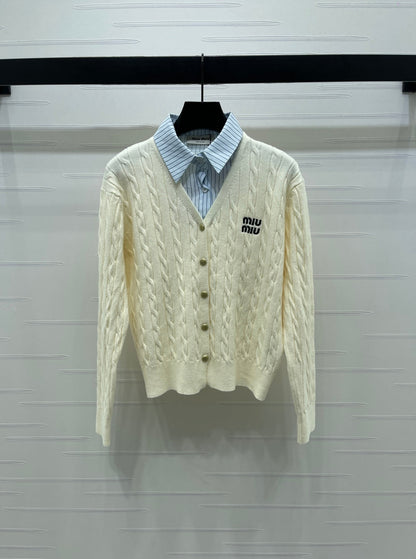 Miu Miu 25 Long Sleeve Knitted Sweater Wool 295626