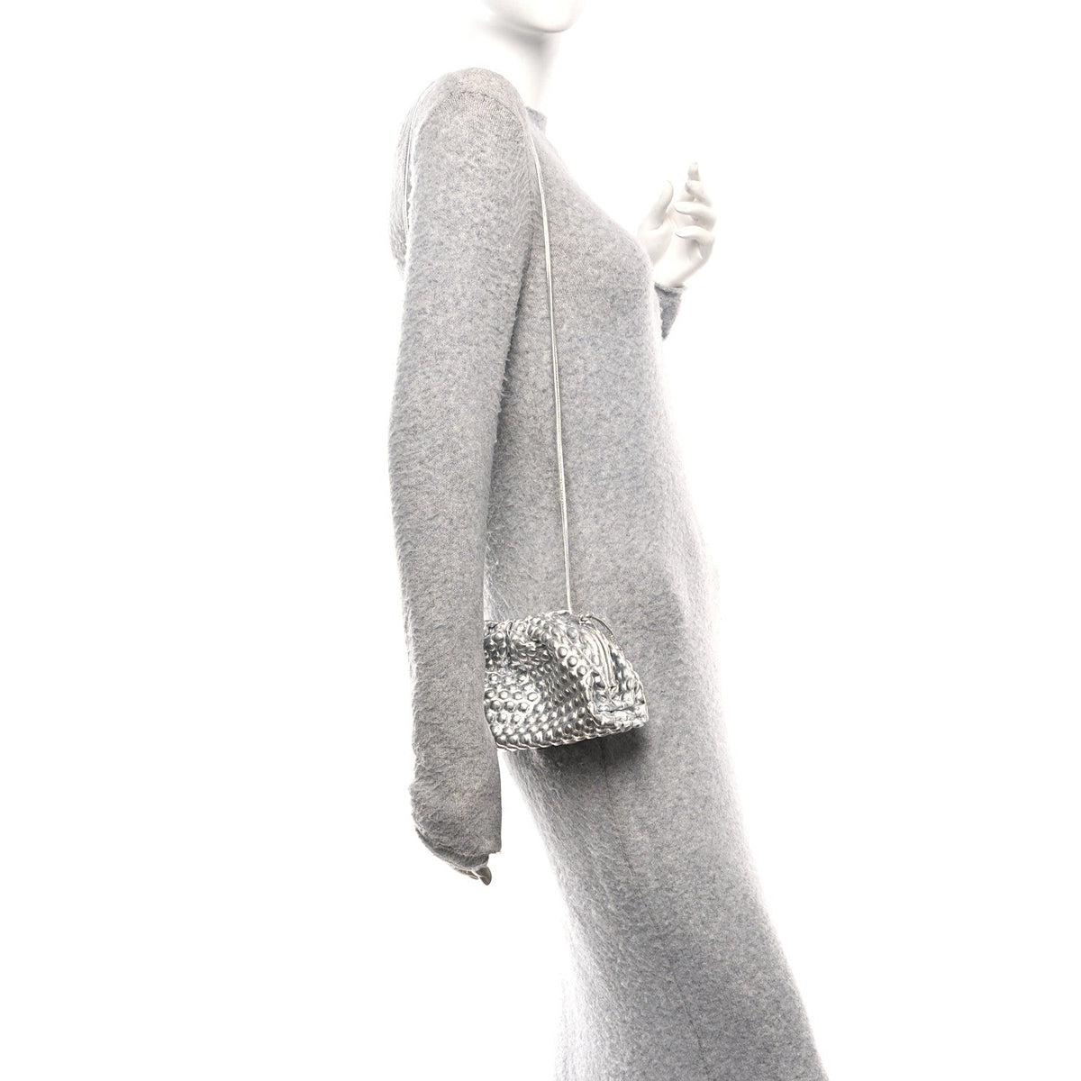 Metallic Fabric Bubble Wrap The Mini Pouch Silver