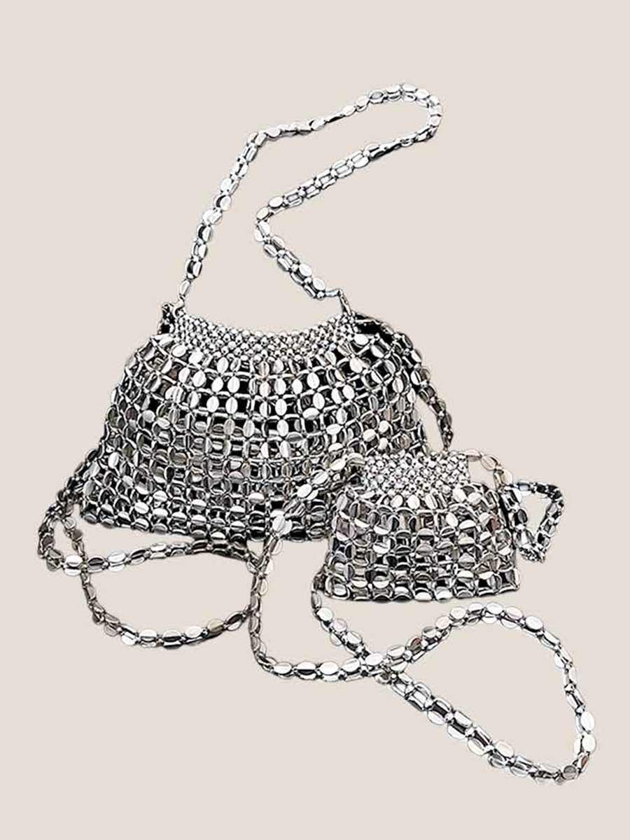 Alessandra Hollow Beaded Shoulder Bag