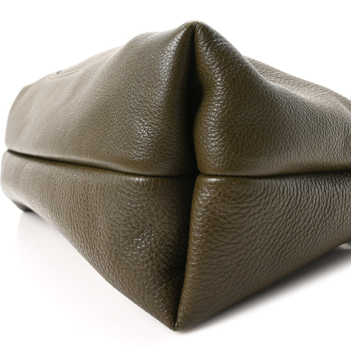 Grained Calfskin Softbit Maxi Shoulder Bag Forest Green