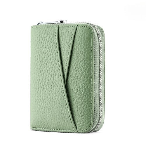 Leather Solid Color Card Case Wallets
