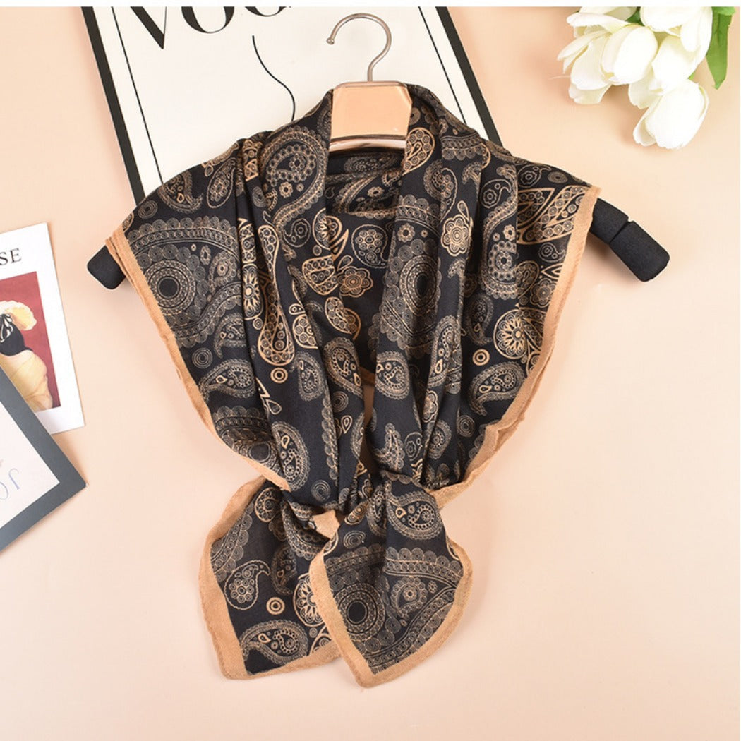 Scarvii - Classic Vintage Paisley Square Scarf - 35inch