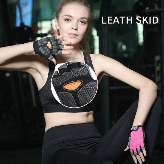Summer Men/Women Fitness Gloves Gym Weightlifting Cycling Yoga Bodybuilding Training Thin Breathable Non-Slip Half Finger Gloves -2