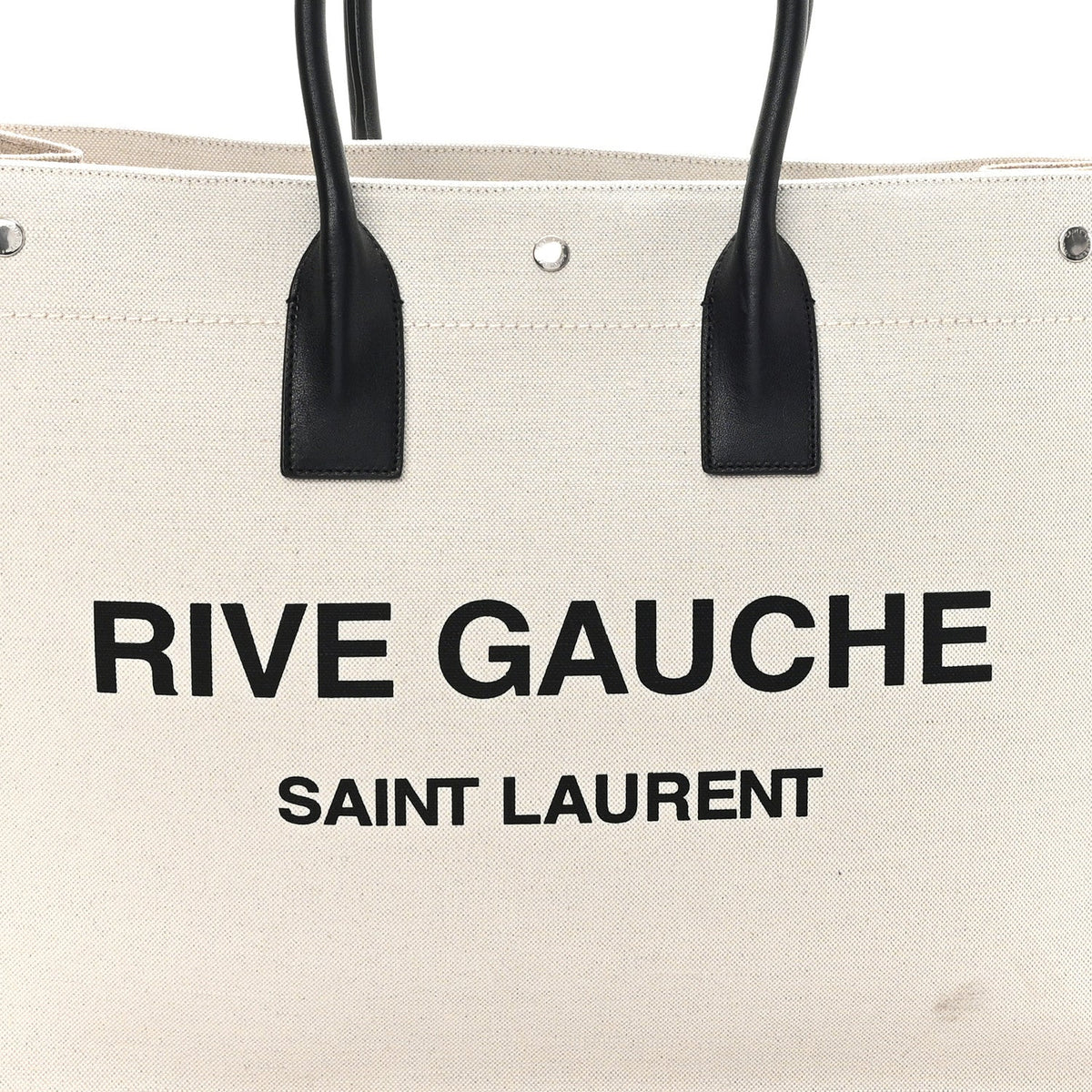 Linen Calfskin Rive Gauche Tote Optic White
