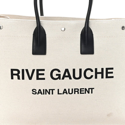 Linen Calfskin Rive Gauche Tote Optic White