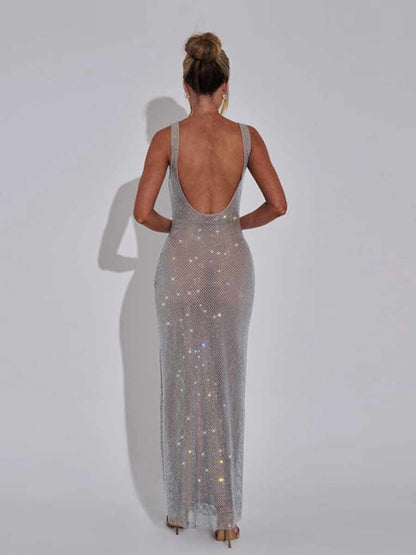 Noelle Maxi Dress In Silver
