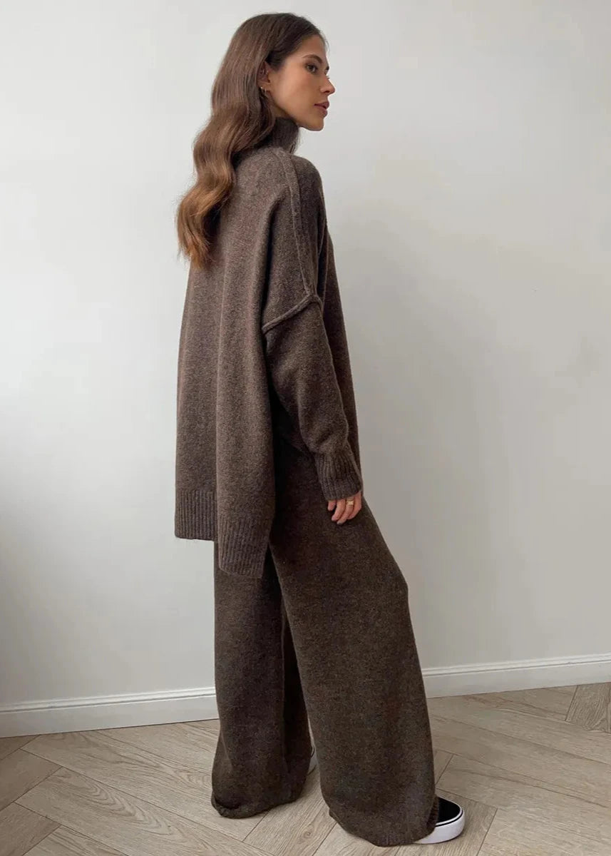 Oversized Knit Sweater and Pants Set in Soft Knit