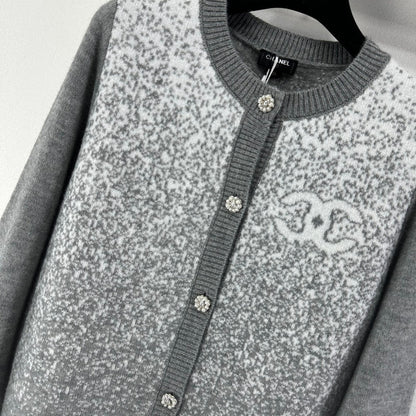 Chanel 2025 Knitted Cardigan Gray Wool 329294