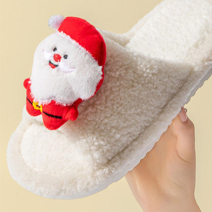 Soft Plush Fleece Open Toe Indoor Slippers