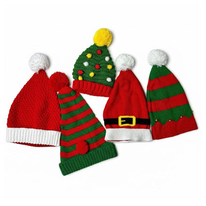 Winter Cable Knit Christmas Beanie Hat With Pom