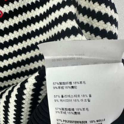 Prada 26s Knit Vest White Black Stripes Ribbed Knit 348998