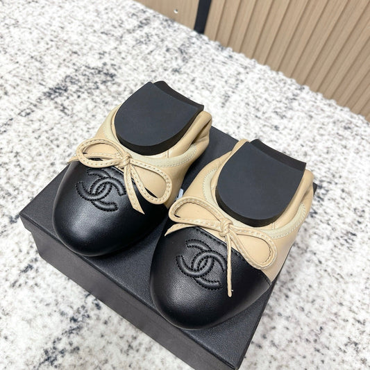 Chanel 26SS Ballet Flats Shoes Beige in Lambskin 591391