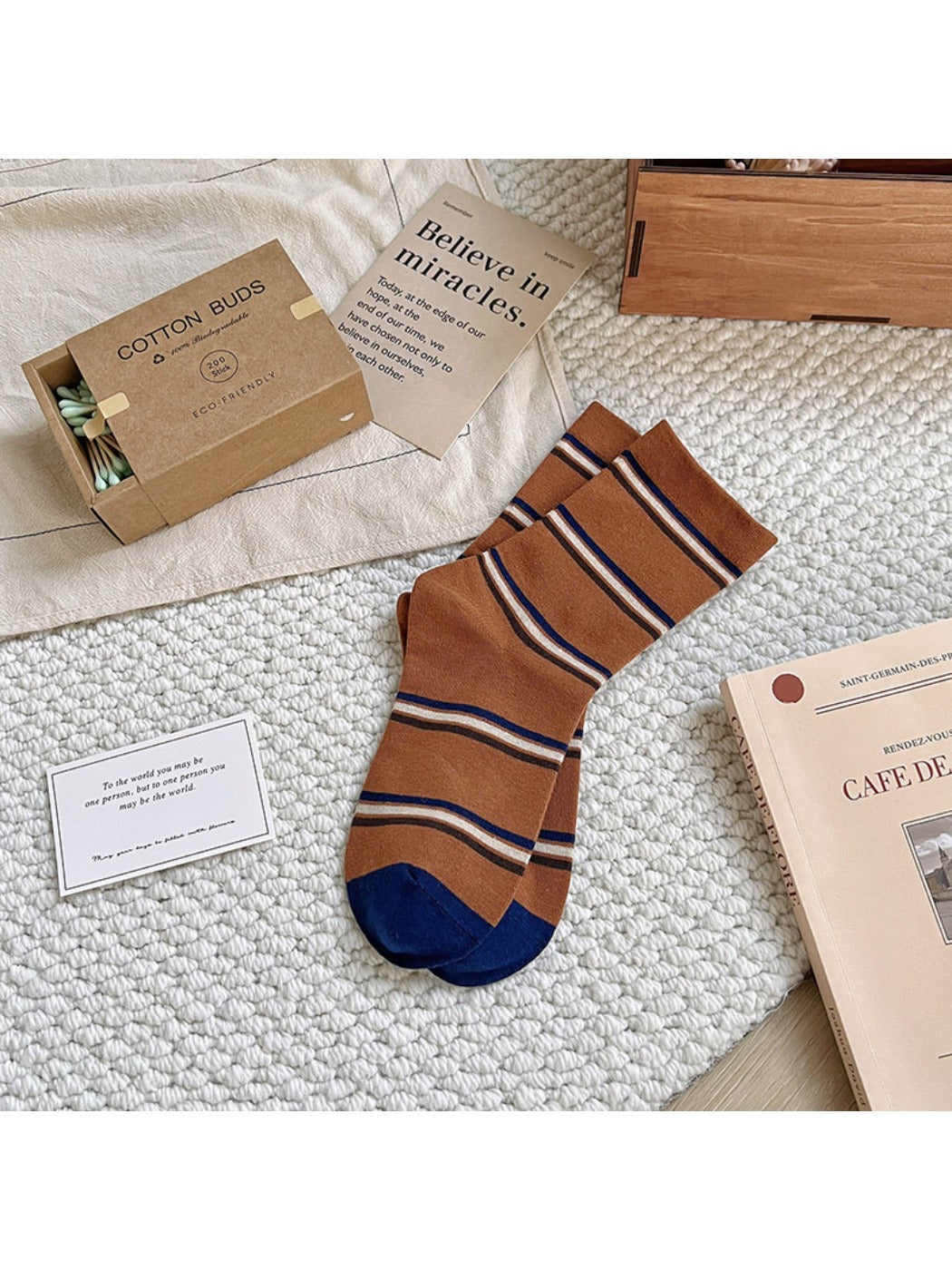 Rufia - Striped Mid-calf Capsule Socks for Women