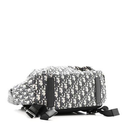Oblique Calfskin Rider Backpack Beige Black