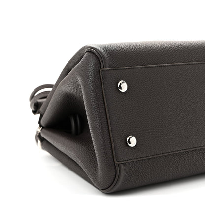 Grained Calfskin Medium Madrid Bag  Dark Ebony