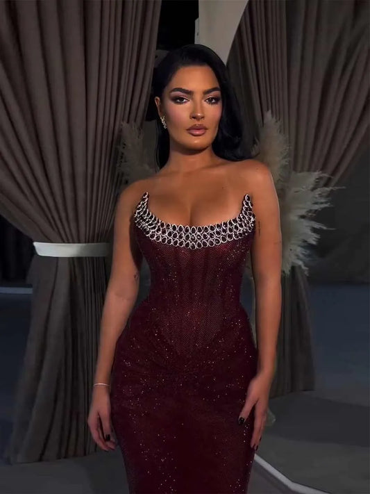 Seraphina Luxurious Sequined Maxi Dress