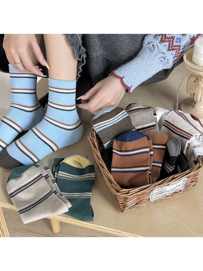 Rufia - Striped Mid-calf Capsule Socks for Women