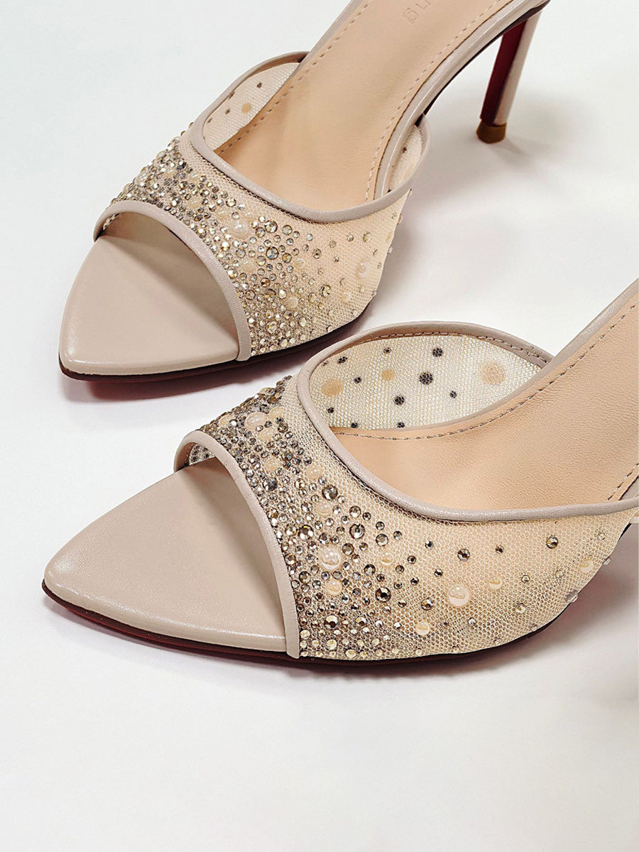 Ada Rhinestone-Embellished Stiletto Sandals