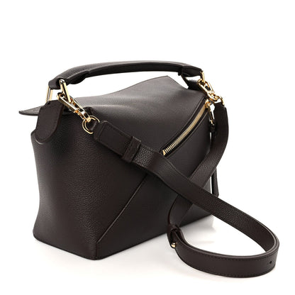 Soft Grained Calfskin Small Puzzle Edge Bag Dark Chestnut