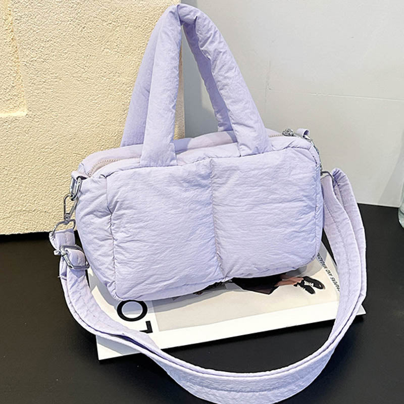 Trendy Puffer Top Handle Tote Shoulder Bag