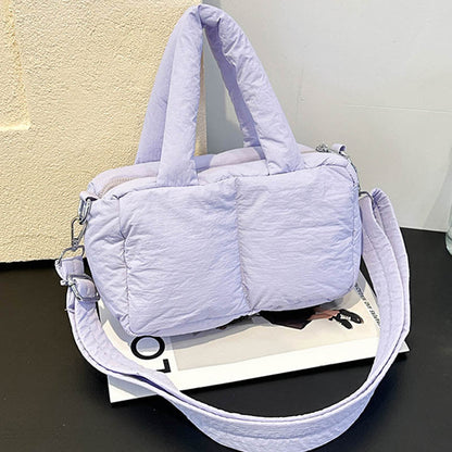Trendy Puffer Top Handle Tote Shoulder Bag