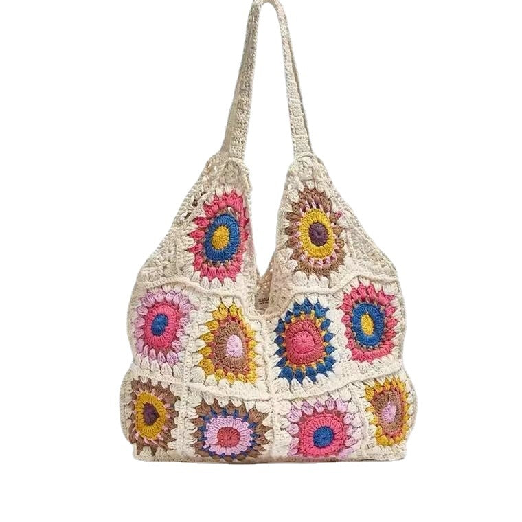 Crochet Granny Square Bag Knitted Underarm Bag
