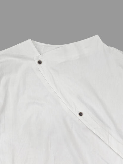 Long Sleeves Asymmetric Buttoned Split-front Blouses&shirts Tops