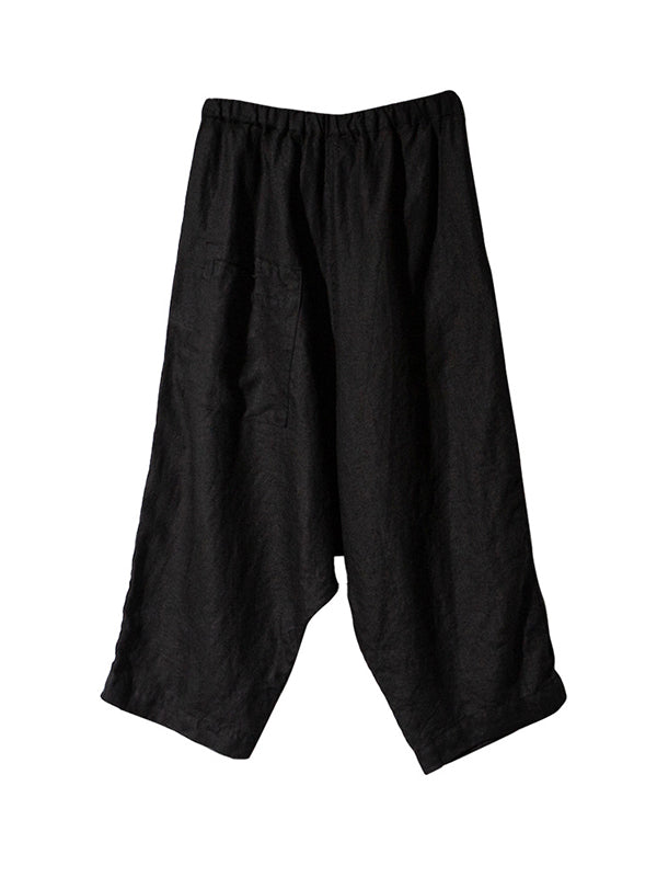 Loose Ninth Pants Elasticity Solid Color Casual Pants Bottoms