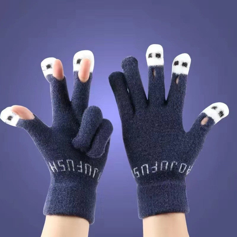 Kids Finger Touchscreen Knitted Gloves