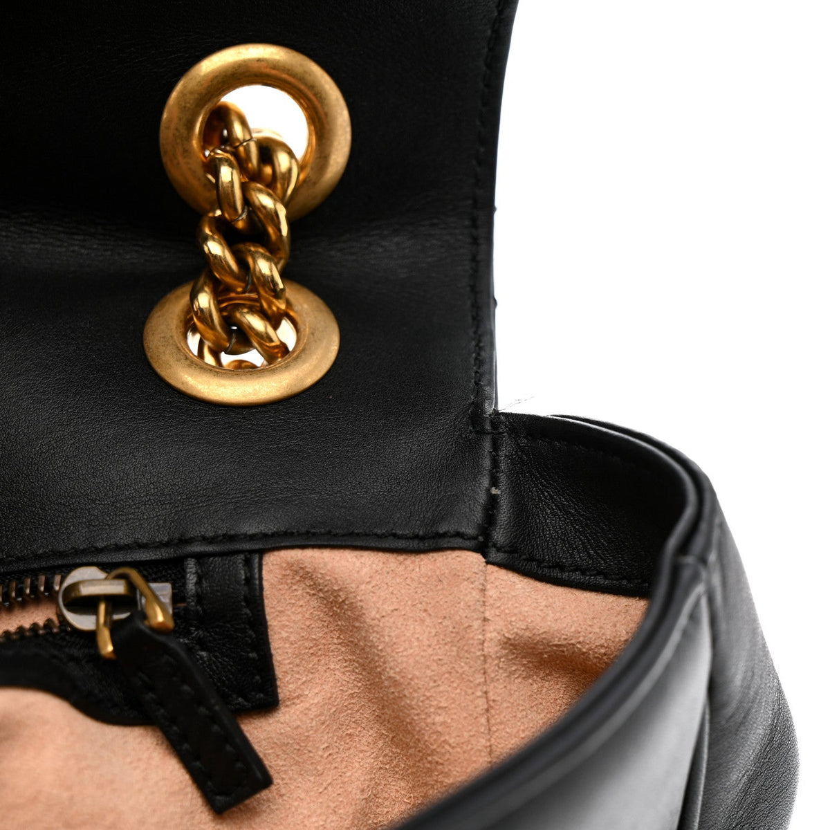 Calfskin Matelasse Medium GG Marmont Shoulder Bag Black