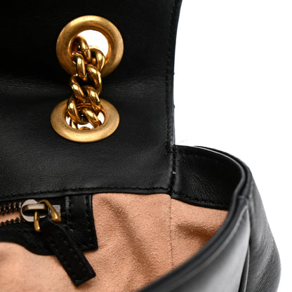 Calfskin Matelasse Medium GG Marmont Shoulder Bag Black