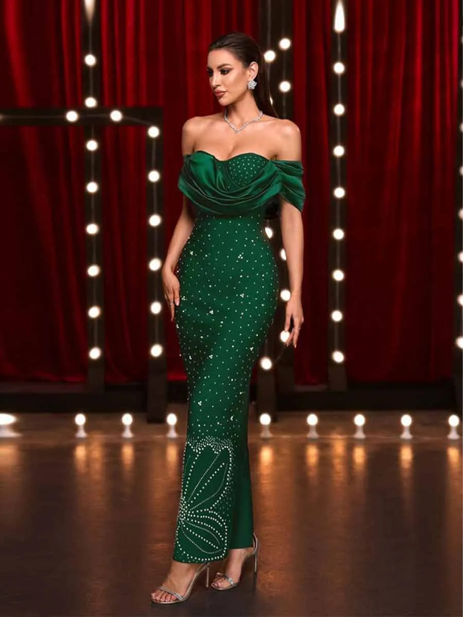Zella Off Shoulder Starlit Bandage Maxi Dress