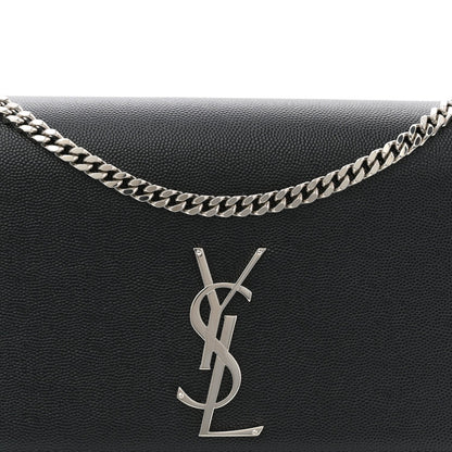 Grain De Poudre Medium Classic Monogram Kate Satchel Black