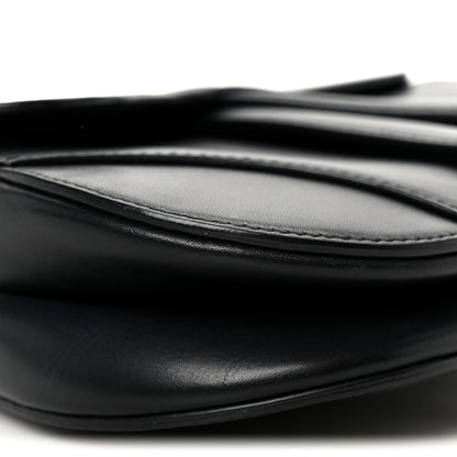 Supple Calfskin Mini Saddle Bag Black