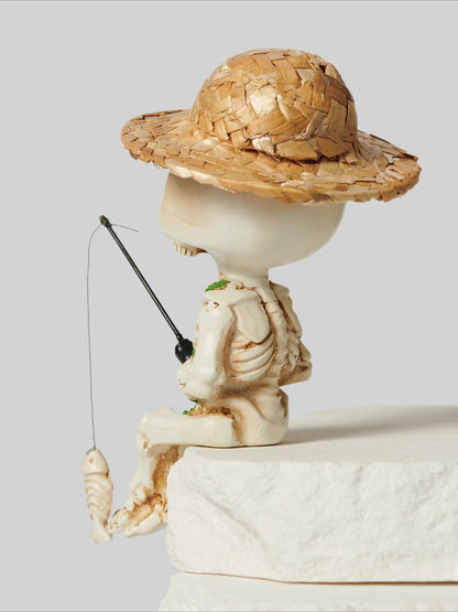 Halloween Skull Fishing Desktop Decoration - Spooky &amp; Fun