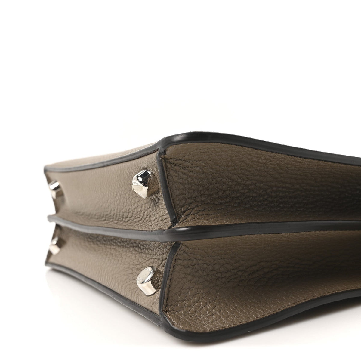Cuoio Romano Vitello Cover Glazed Fabric Bi-Color FF 1974 Mini Peekaboo I SEE U Satchel Tartufo Banana Tobacco Moro