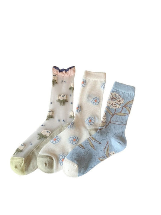 Rufia - Vintage Blue Crew Socks