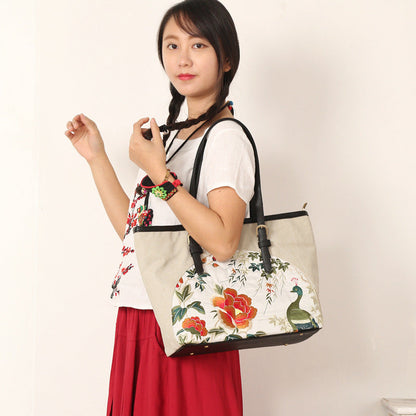 Embroidered Shoulder Bag Flower Embroidery Bags