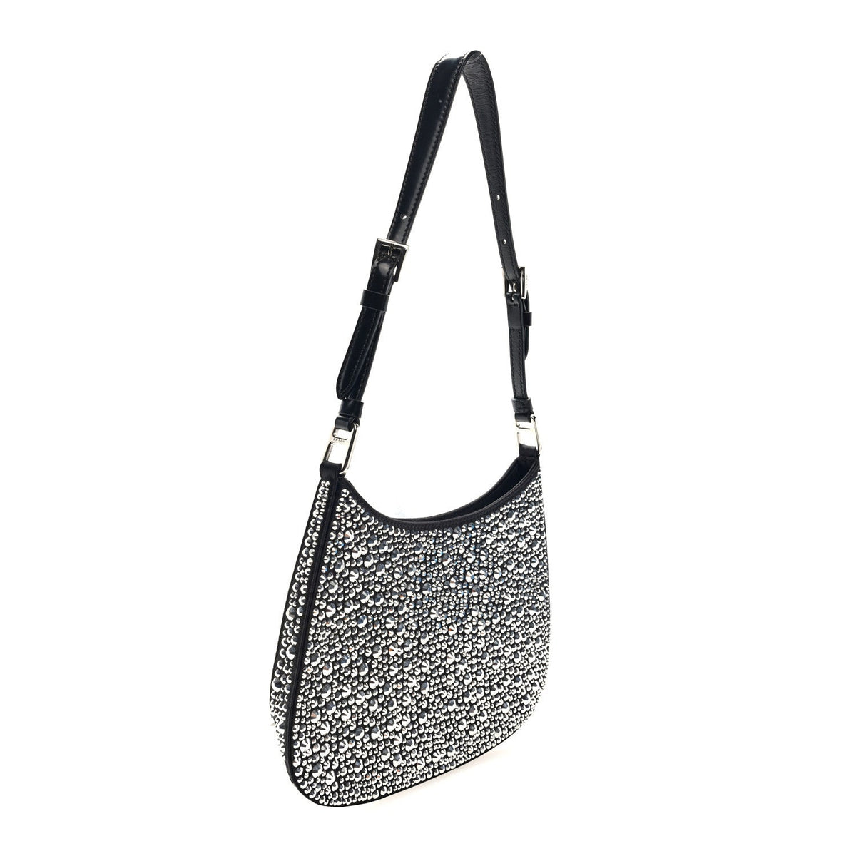Satin Crystal Cleo Adjustable Strap Shoulder Bag Metal
