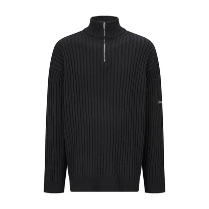 Balenciaga 25 Zipper Sweater Black Wool 0010