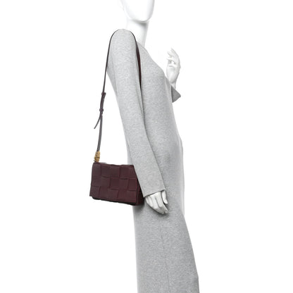 Grained Calfskin Maxi Intrecciato Cassette Crossbody Bag Bordeaux