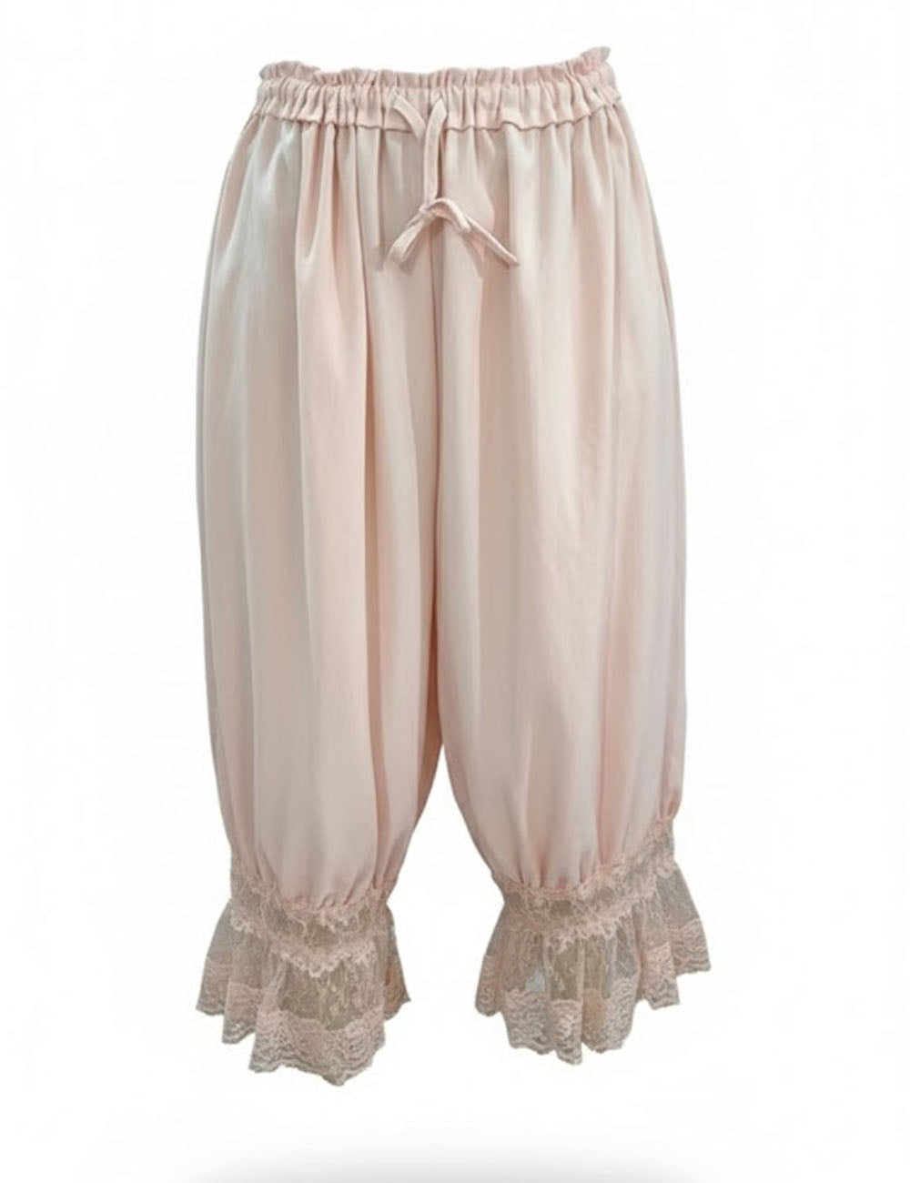 Hollow Lace Tie Front Sleepwear Pants