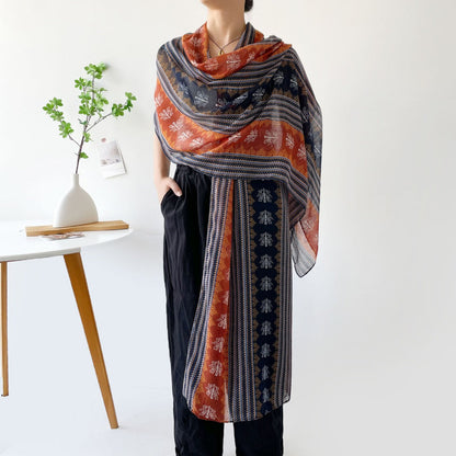 Scarvii - Boho Summer Shawl Scarf With Fringed &amp; Button