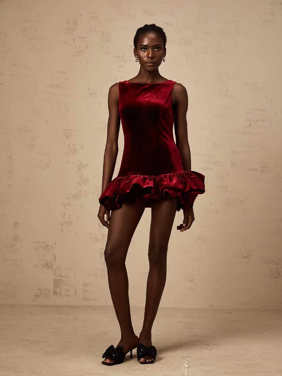 Elara Velvet Mini Dress