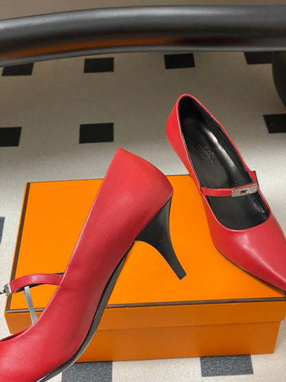 HM 26 Majeste 60 Pump Red in Calfskin 593827