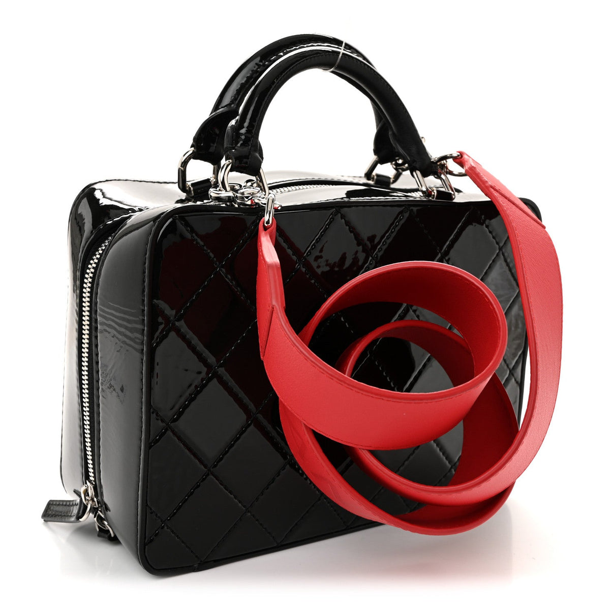 Patent Quilted Travel Kit Vanity Case Black