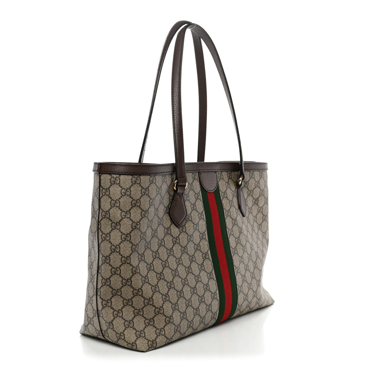GG Supreme Monogram Medium Ophidia Shopping Tote Brown